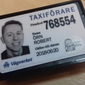 Driver ID for display in a taxi.