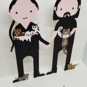 Pop-up greeting card for a cat foster family.