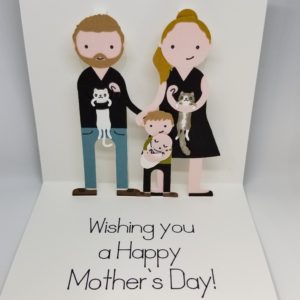 Pop-up greeting card for a family.
