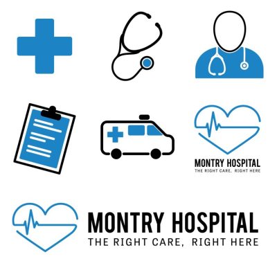 Hospital icons and logo made in Illustrator. They needed to be generic but easily recognized.