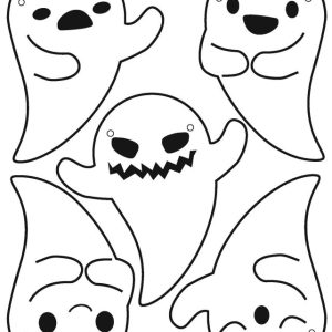 Ghost garland ready for print and manually cut out.