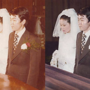 Restored and cleaned up wedding picture. 
