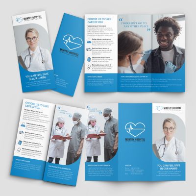 Presentation of hospital brochure made in InDesign, Photoshop and Illustrator. 